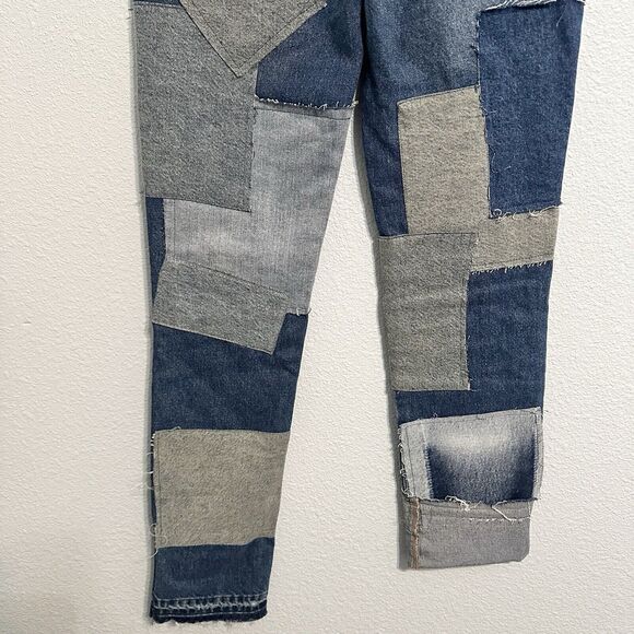 We The Free People Jeans Size 25 Bare With Me Mid Rise Straight Leg Patchwork - Picture 6 of 16